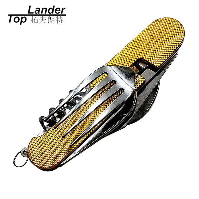 Outdoor Camping Tableware Folding Spoon Fork Knife Set Portable Travel Hiking Stainless Steel Pocket Folding Knife Spoon Fork