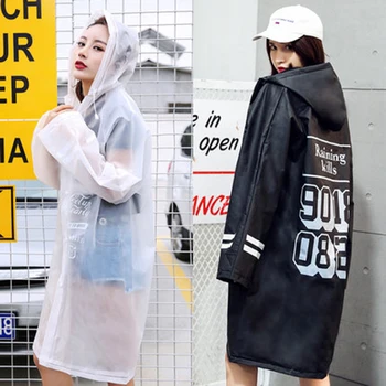 

Windbreaker Raincoat Transparent Rainwear Portable Poncho Impermeable Women Men Cover Rain Impermeables Trench Coat Hood LZO202