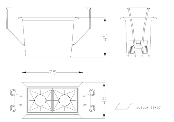 led linear downlight 2WX5 SIZES