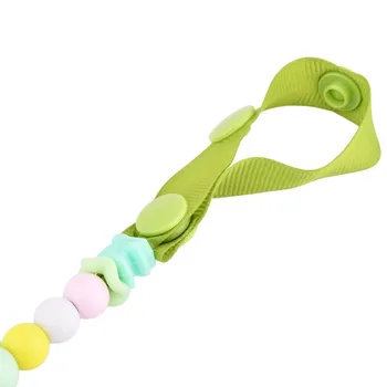

Baby Pacifier Clip Pacifier Chain Hand Made Green Colorful Beads Dummy Clip Baby Soother Nipple Holder For Baby Kids Chupeteros