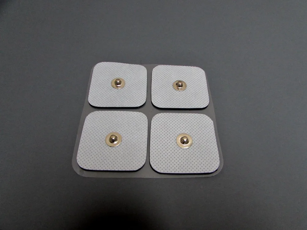 100pcs self-adhesion 4*4cm Reusable Replacement Electrode pads for EMS/tens Unit Compex Electrical Muscle Stimulator 3.9mm Stud | Красота и