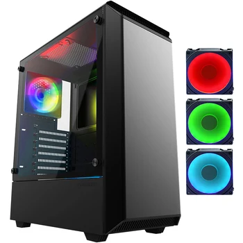 شراءهيكل الكمبيوتر PHANTEKS P300 RGB ATX (التحكم في الضوء RGB/دعم تبريد المياه 280/كتم الصوت/الغبار/مستودع الأسلاك المستقل)