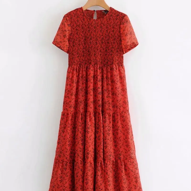 

New arrival TL68-7109 European and American Fashion Flower Printed Dresses