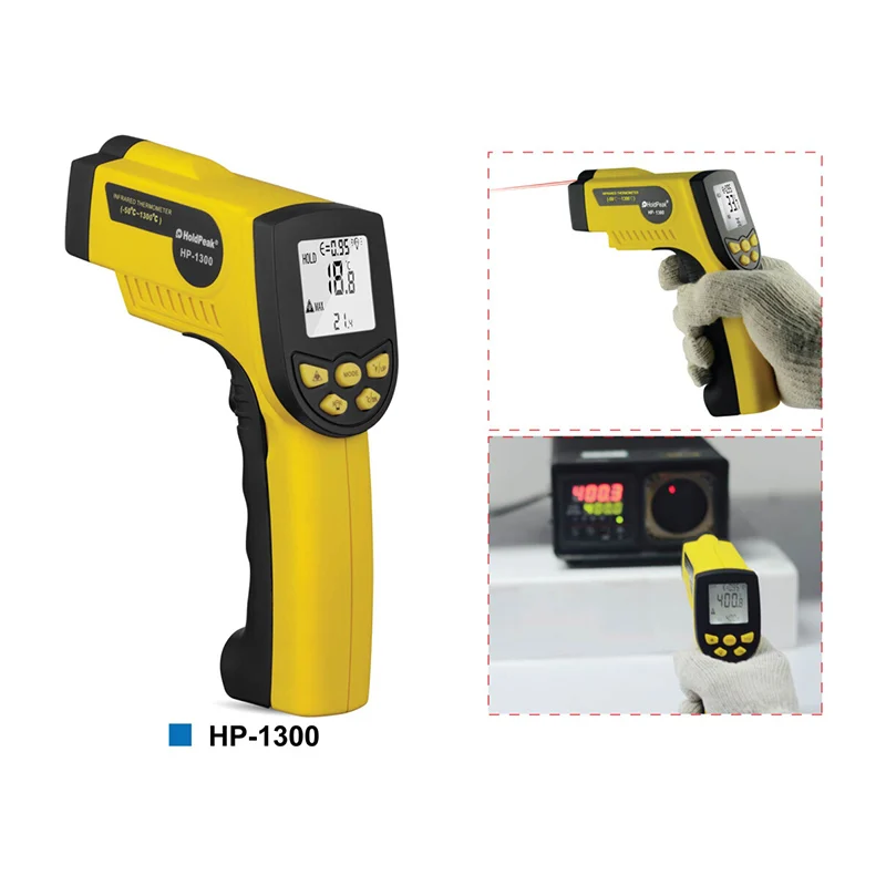 

HoldPeak HP-1300 Measurement Instruments Digital Thermometer Handheld Industrial Infrared Thermometers LCD Display Thermometer