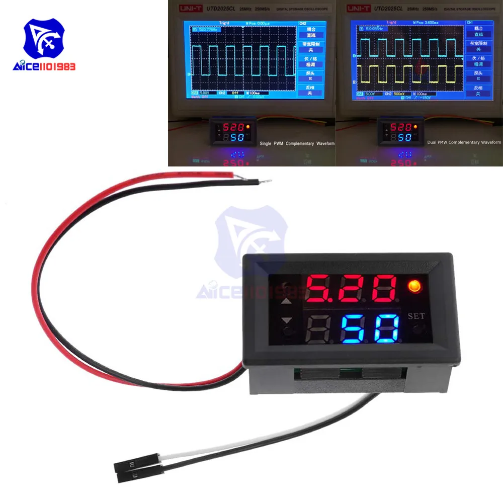 

4-30V PMW Single/Dual Channel Signal Generator Pulse Frequency Duty Cycle 1Hz-160KHz Square Waveform Adjustable Signal Generator