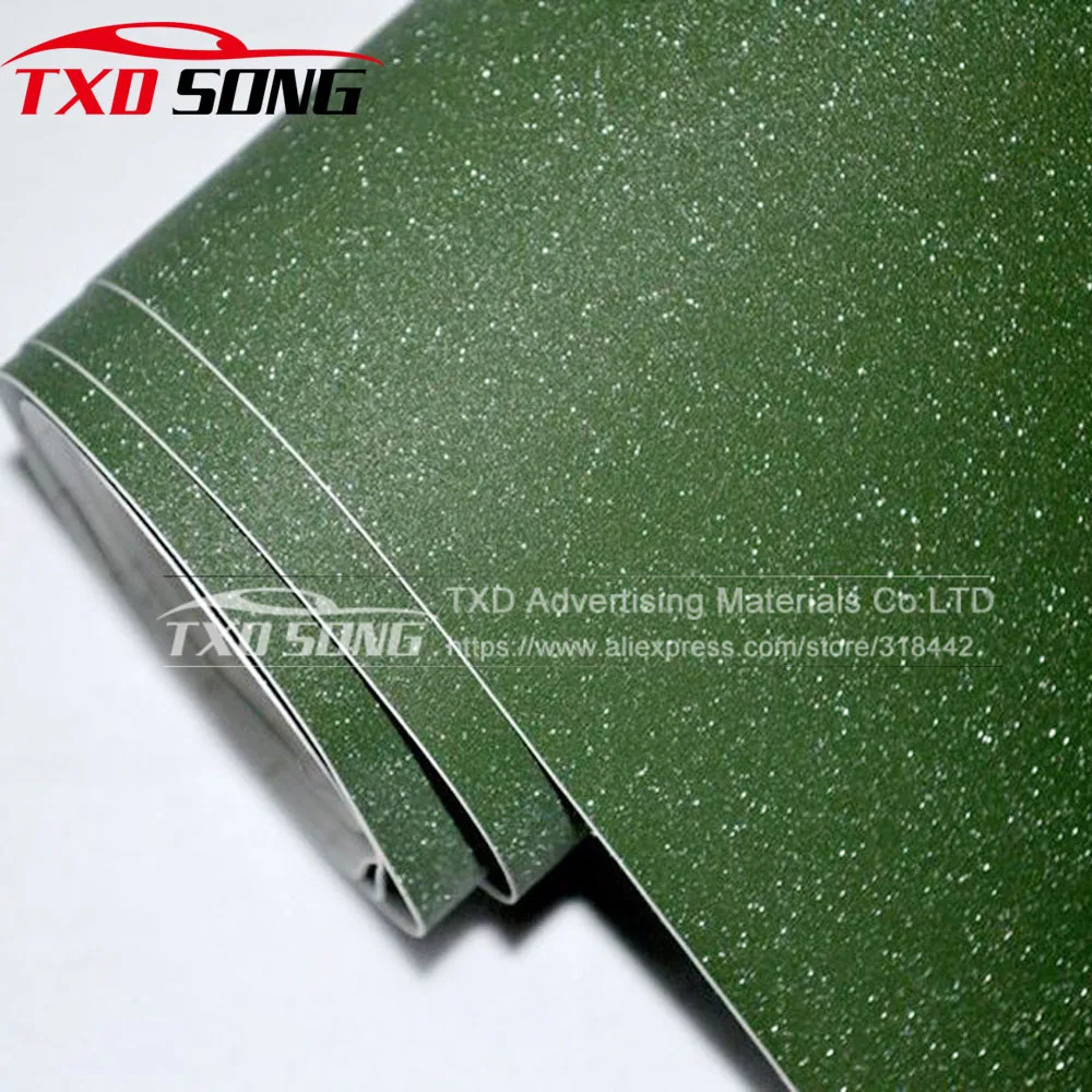 

Army Green Glitter Diamond Vinyl Films Wrap For Car Body Car Sticker Auto decoration motorcycle decal 6 sizes for choice