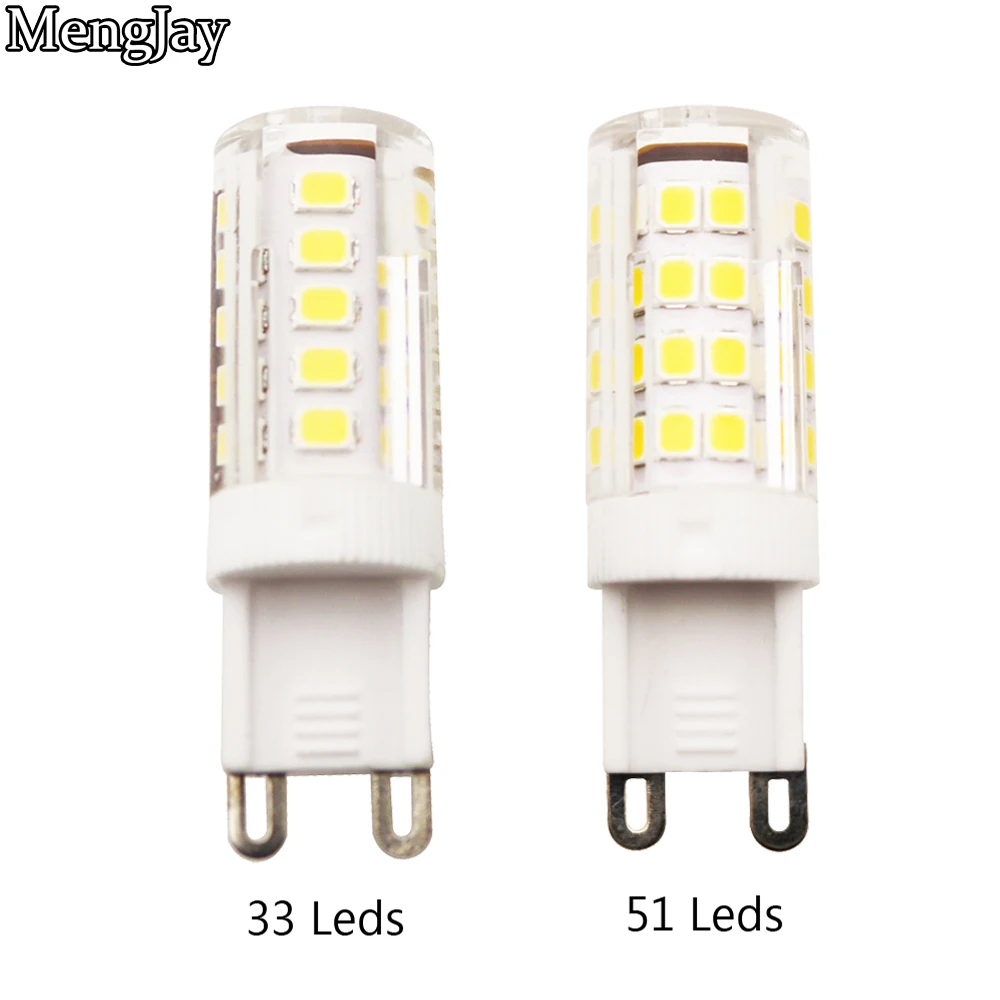 LED G9 лампы 33 51 светодиоды Высокое качество SMD 2835 Керамика светодиодная люстра Spotlight 360 градусов AC 220 В дома Освещение