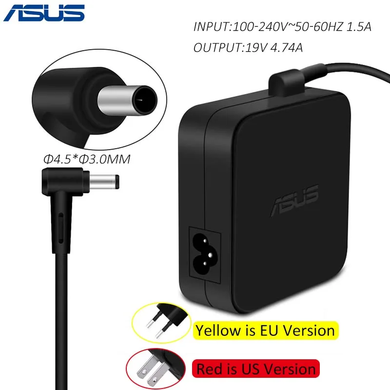 

ASUS 19V 4.74A 4.5*3.0mm AC Laptop Power Adapter Travel Charger for Asus ADP-90YD-B Power Supply Charger