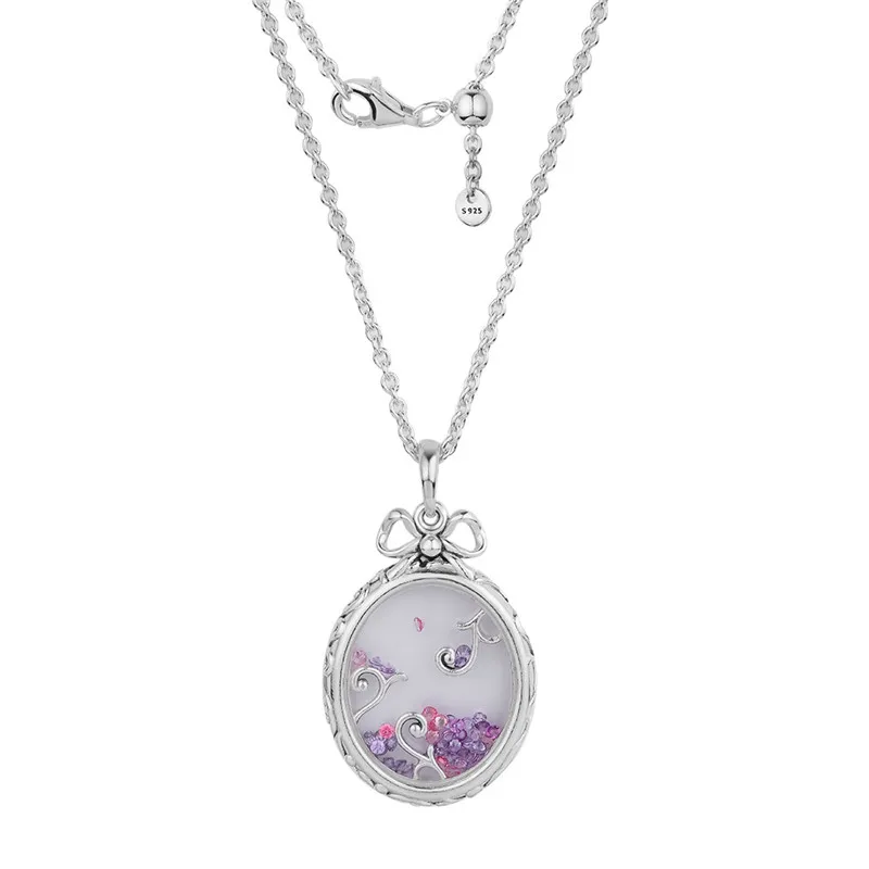 

Locket of Dazzle Silver Necklaces & Pendants Silver 925 Jewelry Choker Necklaces for Women Fashion Crystal Statement Necklaces