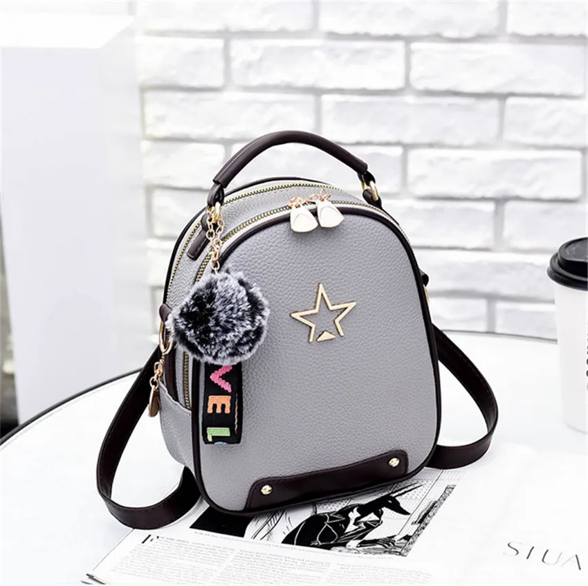 Серый Мини Модные женские анти рюкзак ПУ Mochilas - Цвет: Серый