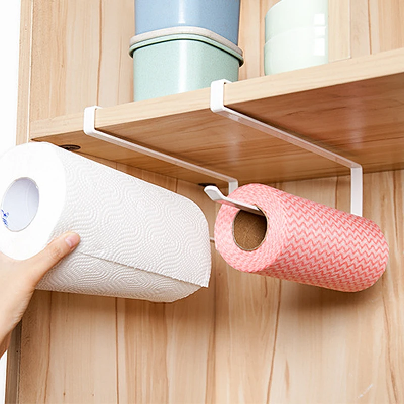2pcs Paper Towel Holder Dispenser Under Cabinet Roll Rack without Drilling for Kitchen Bathroom | Обустройство дома
