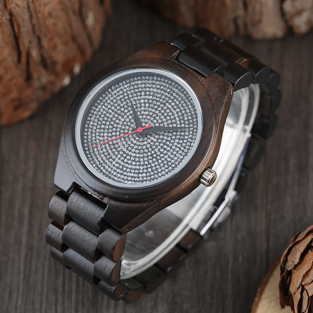 

Mens Creative Full Wooden Watch Bamboo Bangle Quartz Nature Wood Creative Casual Fold Clasp Simple Sport Gift Reloj de madera