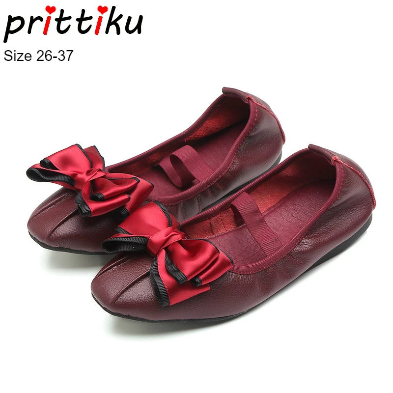 

Autumn 2018 Toddler Girls Sheepskin Foldable Ballet Flats Little Kid Portable Soft Sole Big Children Roll Up Casual Dance Shoes