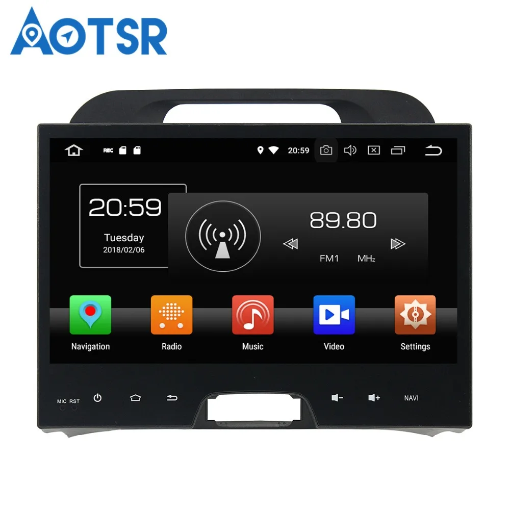 Excellent Aotsr Android 8.0 7.1 GPS navigation Car DVD Player For KIA Sportage 2010-2012 multimedia radio recorder 2 DIN 4GB+32GB 2GB+16GB 1