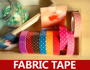 

Colorful polka dot fabric tape , self adhesive single-side dot fabric masking tape , wave point fabric tape for scrapbooking