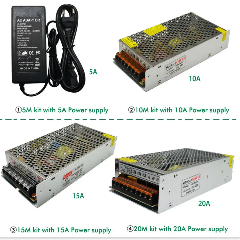 5 20 м RGB/W Светодиодная лента 5050 водонепроницаемая IP20/IP65 DC12V 4 цвета в 1 светодиодный