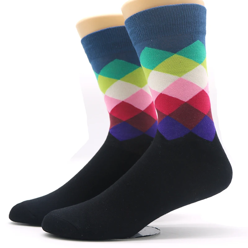 10 пар/лот Для Мужчин's носки с градиентными цветами Стиль мужские Компрессионные носки повседневные платья Длинные Бизнес носки Meias Calcetines Hombre