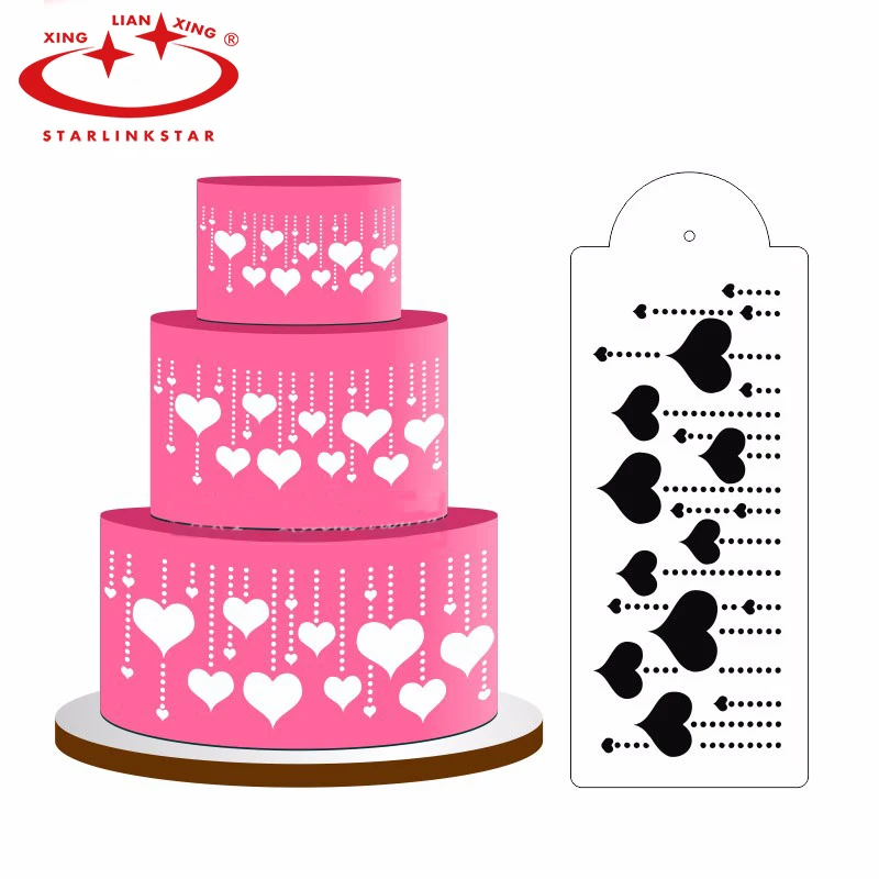 

Hanging Heart Silicon Baking Cake Tools Silicone Stencil Cake Shape Fondant Decor Craft Decorating Mold Cookie Stencil Moulds