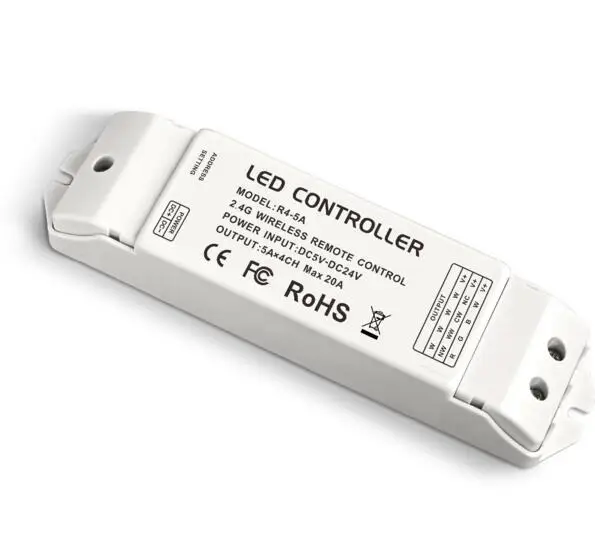 

ltech R4-5A CV Zone Receiving controller to match Wifi-104 WIFI controller Lighting Control System,2.4G DC5-24V MAX 20A