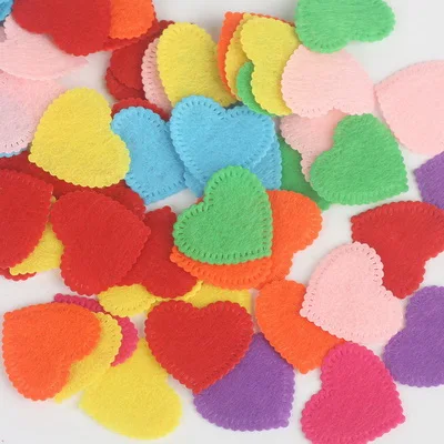 Beadia Crafts 100 шт./лот случайным образом смешанный сплошной цвет мульти форма фетровая вставка наклейка Аппликация Скрапбукинг DIY Швейные аксессуары - Цвет: 20x25mm heart