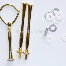 50 наборов/bag.3 ярусов Блестящий подставка для свадебного торта центра ручки велосипеда руль/торт тарелка с креплениями, неправильно товарами или наличным цветом