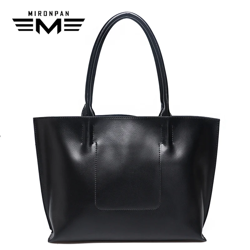 

MIRONPAN 2018 Original Shopping Handbag Genuine Leather Fashion Top-Handle Bags For Women Female Casual High-capacity Tote