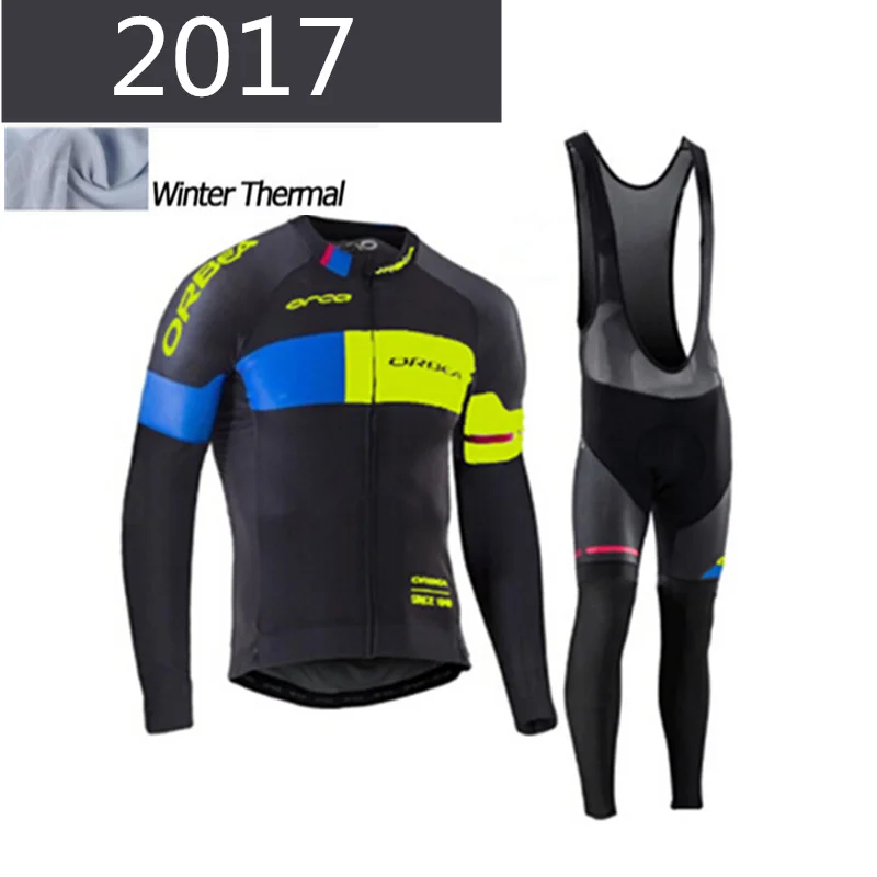 

2017 New Winter thermal fleece Cycling clothing long sleeve men maillot cycling jersey warm cycling clothes yellow black blue