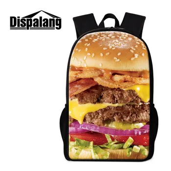 

Dispalang Hamburgers Print School Bags Children School Backpacks Women Lightweight Backpack Boys Girls Book Bag mochila infantil