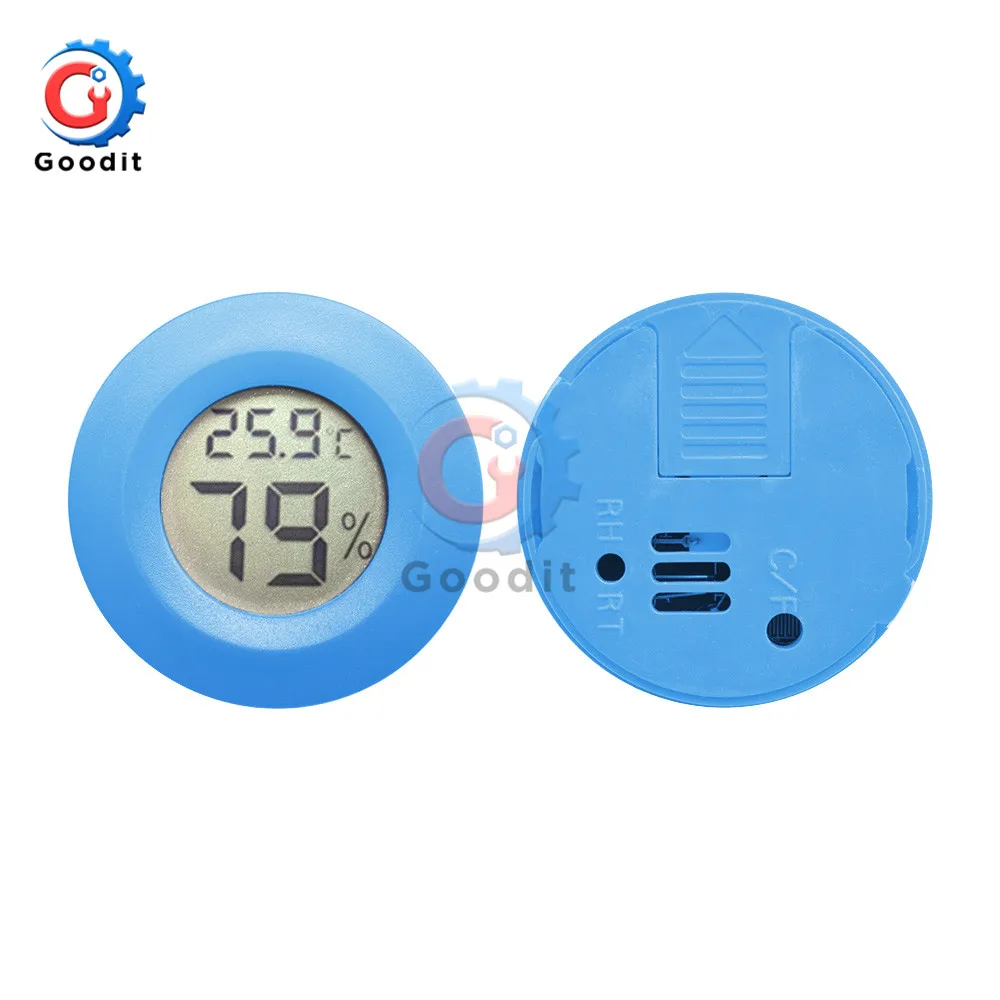 Мини ЖК-дисплей цифровой дисплей термометр контроль тестер Крытый Открытый контроль температуры Лер измеритель влажности детектор термограф - Цвет: Синий
