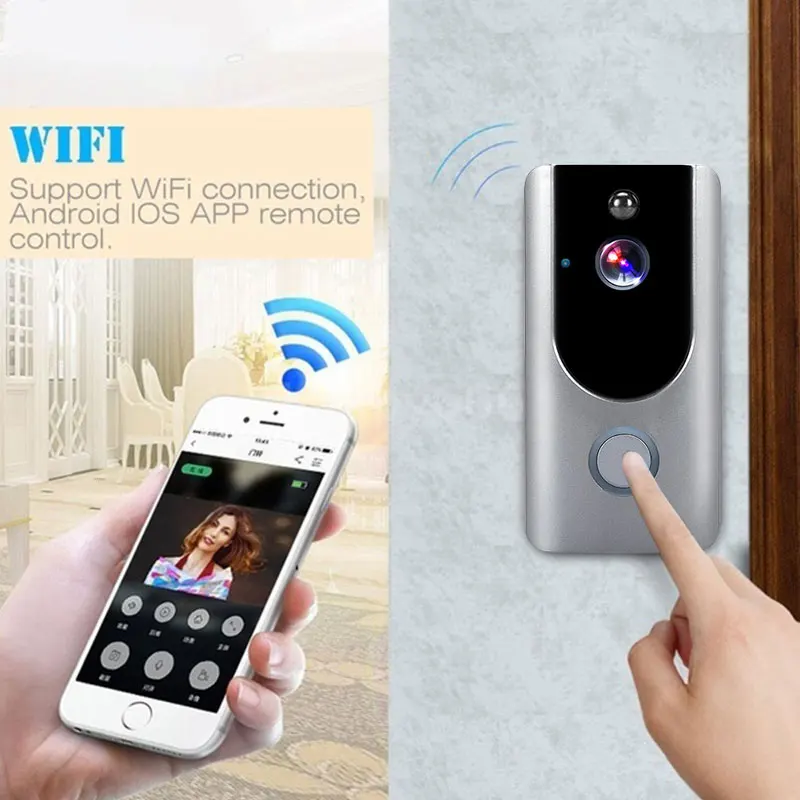 

Video Doorbell Wifi DoorBell Camera Wifi Multifunctional Plug-In Chime Without Battery Home Security Night Vision APP Remote