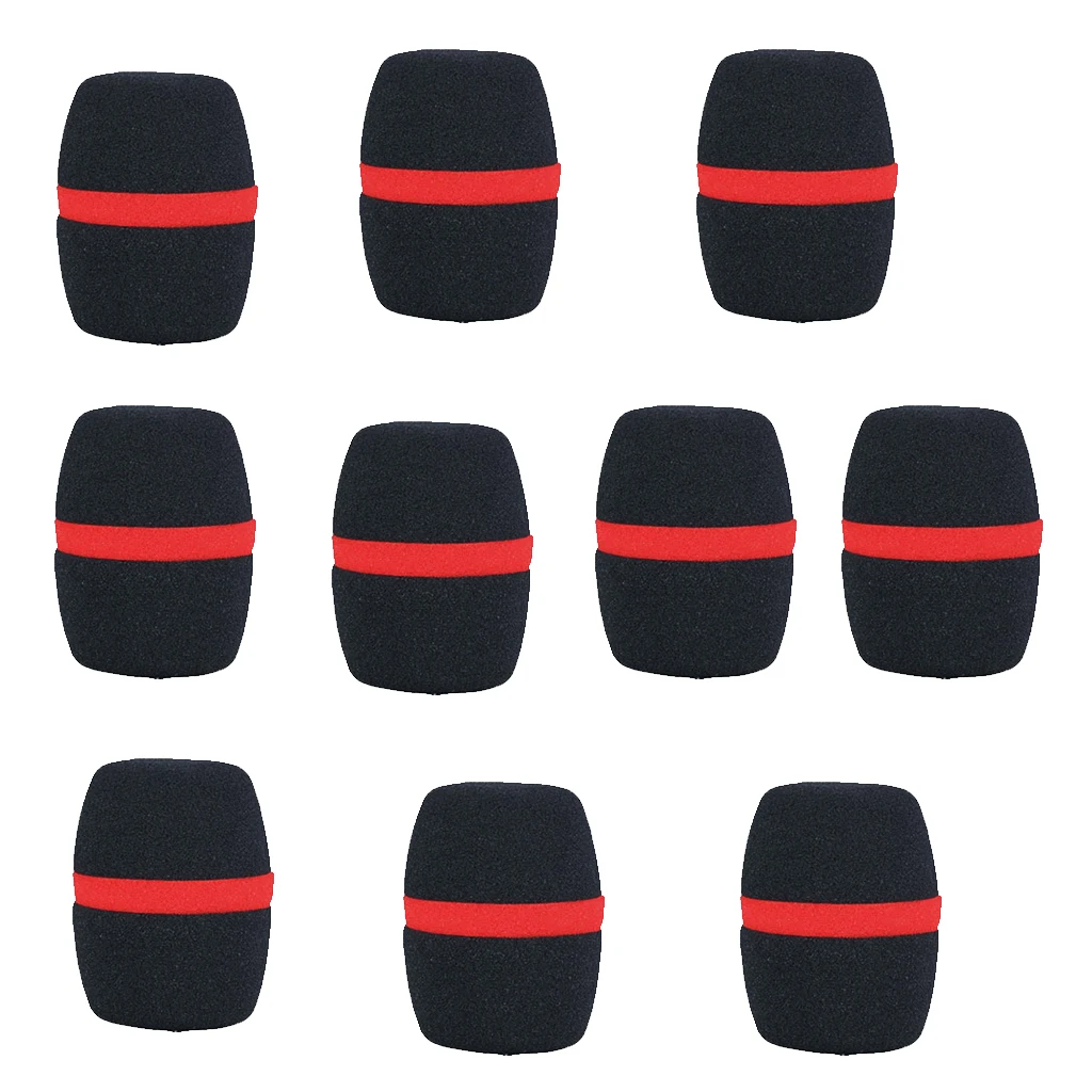 10Pcs Black Handheld Stage Microphone Windscreen Sponge Mic Cover