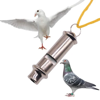 1 Pcs Metal Silver Multi Function Pendant Whistle Plus Nylon Rope Coach Referee Animal Pigeon Training Outdoor Survival Whistle