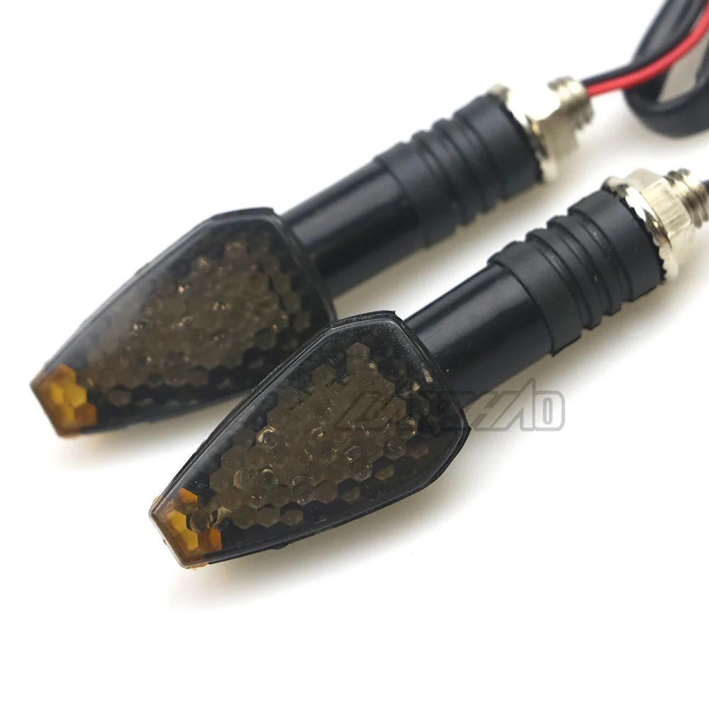 2 Pair Motorcycle Turn Signal Lights Triangle LED Sequential Turn Signals Indicators Universal for Honda Kawasaki Yamaha Ducati