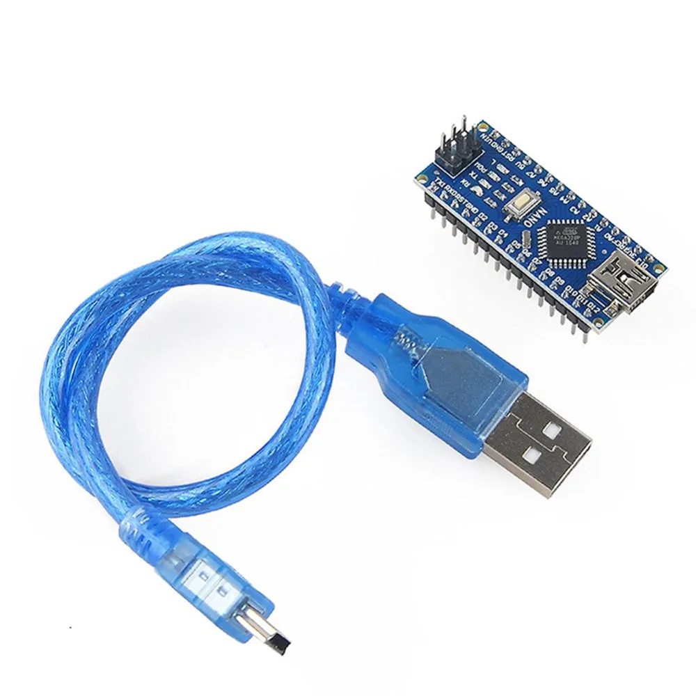 20 шт. Новинка для контроллера arduino Nano V3.0 ATMEGA328P ATMEGA328 оригинальный CH340 + USB-кабель