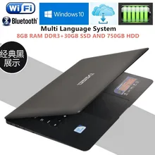 8GB RAM+30GB+750GB HDD Intel Celeron j1900 Quad Core 2.0GHz 14.1″Windows10 notebook PC Ultrabook Laptop USB 3.0 Port on for SALE