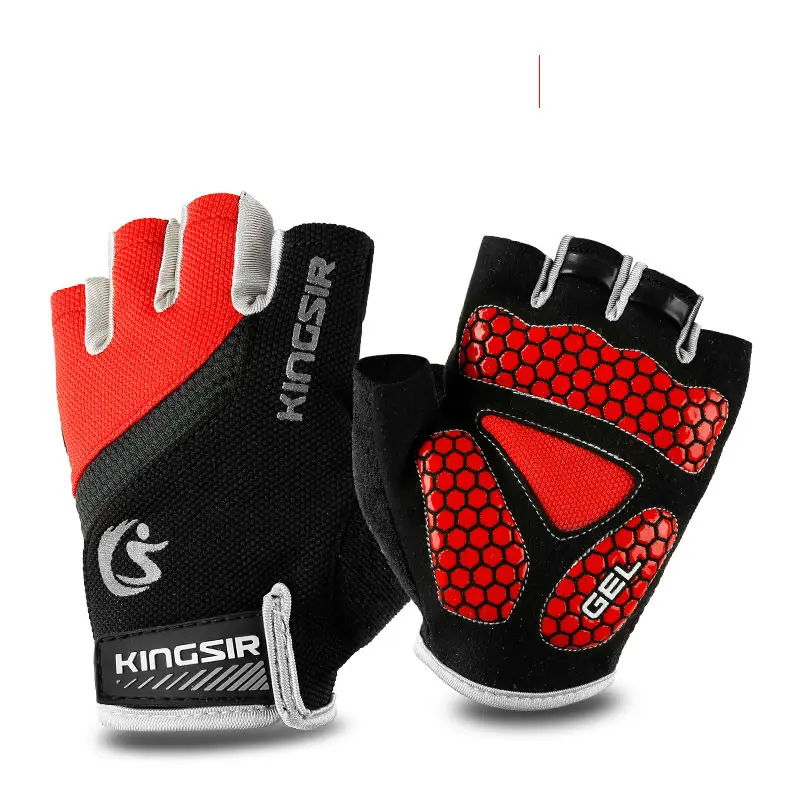 Велосипедные перчатки с полупальцами мужские женские летние спортивные противоударные велосипедные перчатки с гелевой пропиткой MTB перчатки велосипедные гуантес Ciclismo - Цвет: red