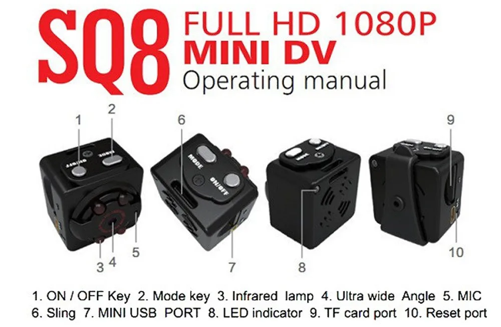 1Sport Spy Mini Camera SQ8 HD 1080P 720P Espia DV Voice Video Recorder Infrared Night Vision (2)
