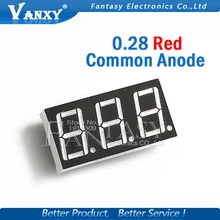 5 шт. 7 сегмент 0,28 в общий анод 3 Бит цифровой трубки 0,2" дюймов 0.28in. 7 сегментов светодиодный цифровой трубки