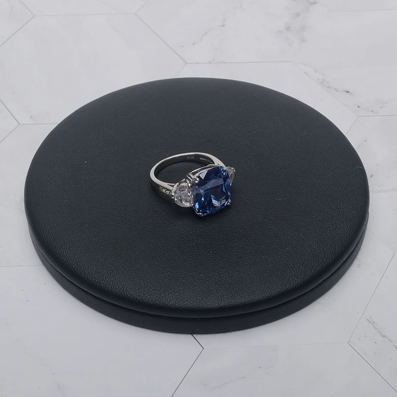 Local focal silver 925 геометрическое синее модное блестящее кольцо