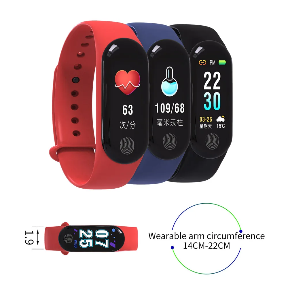 Smart BT4 Fitness Wristband M3Plus Heart Rate Blood Pressure Calories Distance Monitor Bracelet WhatsApp SMS Call Reminder | Электроника