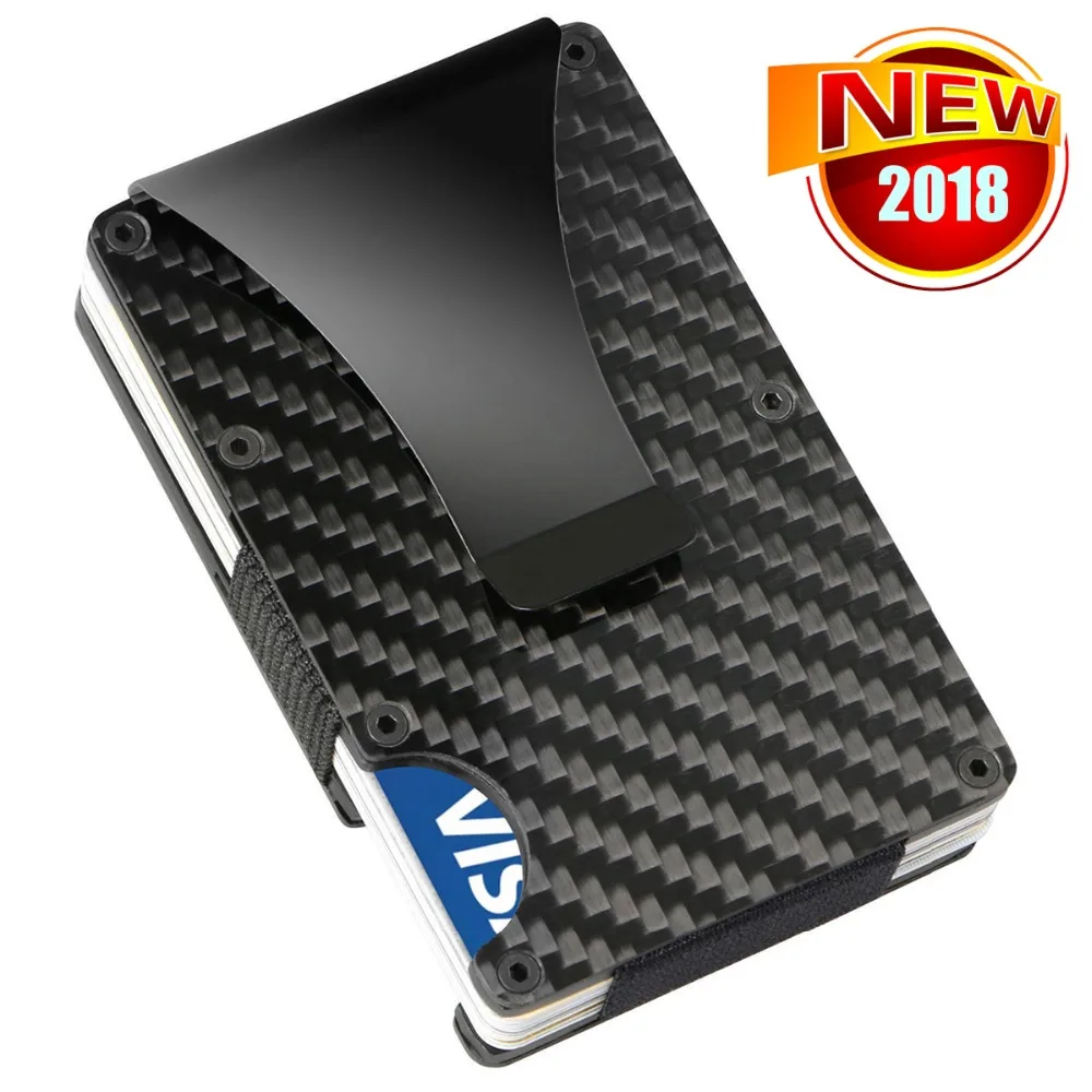 

Men Women Credit Card Holder Anti Protect Blocking New Black Wallet Portable ID Cardholder Clip Porte Carte Travel Metal Case