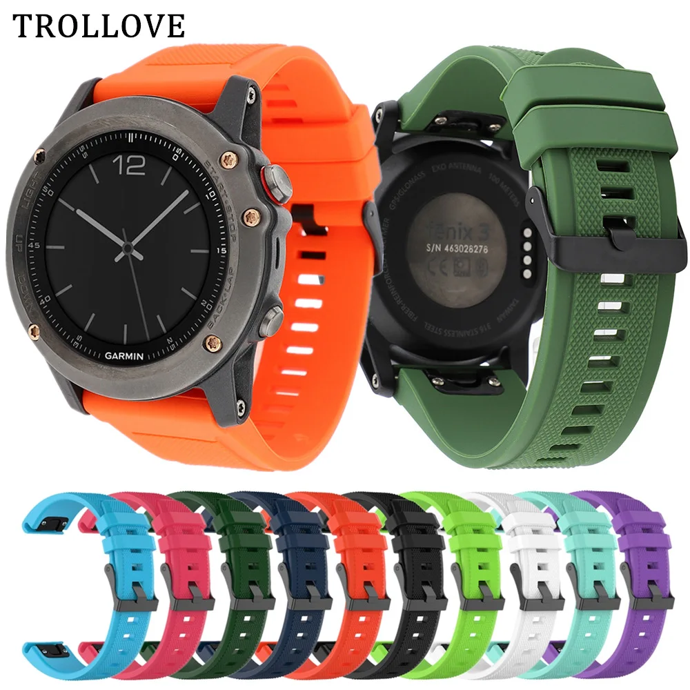 Мягкий силиконовый сменный Браслет для часов Garmin Fenix 5 5S plus 5X S60 3 HR D2 22 26 20 мм