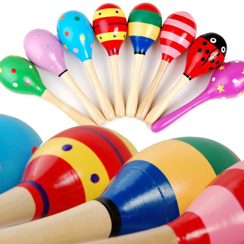 

Baby wooden rattles bed bell baby educational toys hand WJ099-WJ100