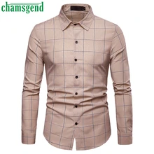 Camsgend Мужская s блузка Горячая новинка Мужская деловая Повседневная рубашка с длинными рукавами Классическая клетчатая Большие размеры, для мужчин, рубашки для соц. одежды#30