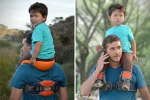 2-5 YearsChild Nylon Strap Rider Hands-Free Shoulder Carrier Baby Safest Kangaroo Wrap Sling Suspenders Orange