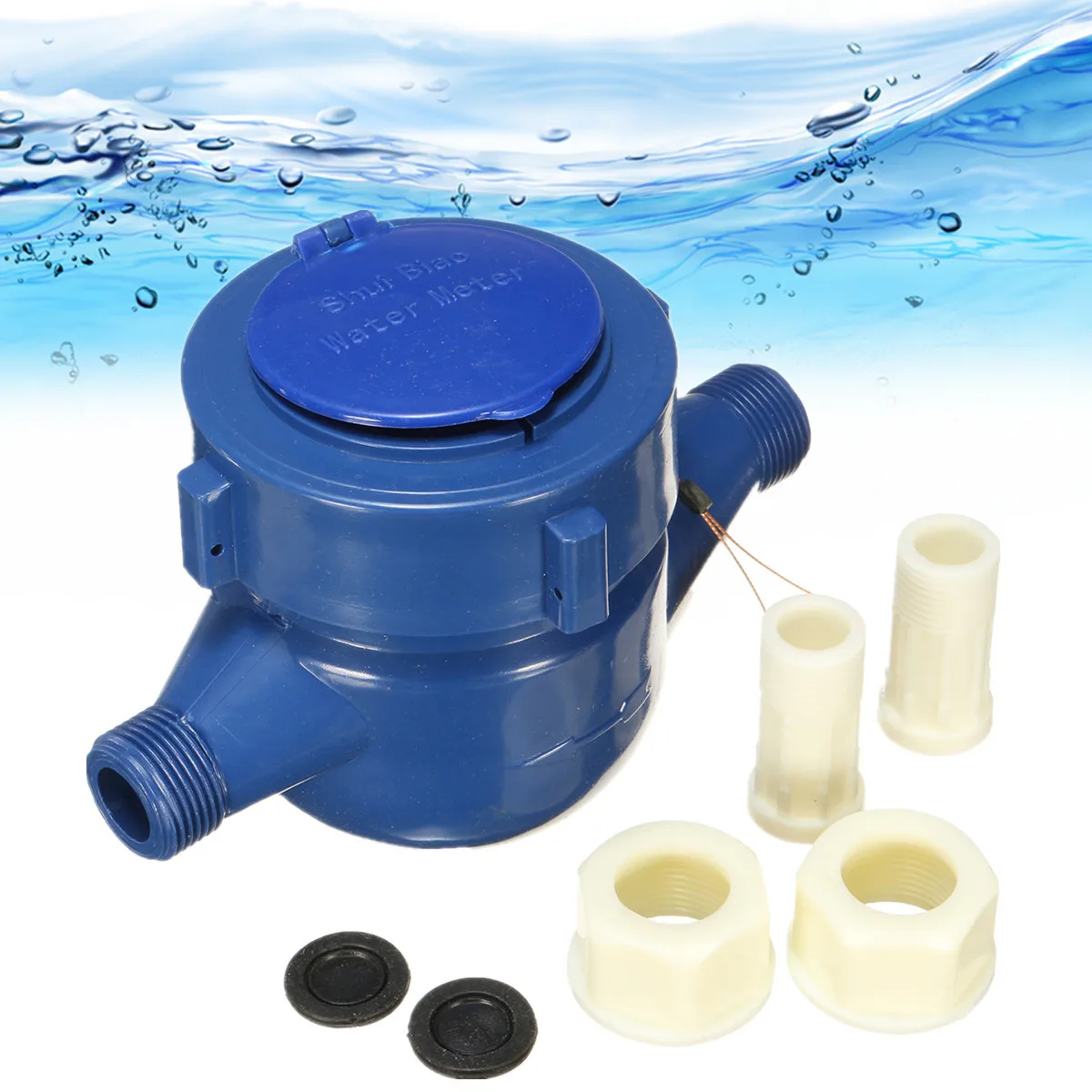 

0-40 degree Single Flow Dry Cold Water Table Garden Home Water Measuring Meter Counter with Arbitrary Rotation Flow Meter Contro