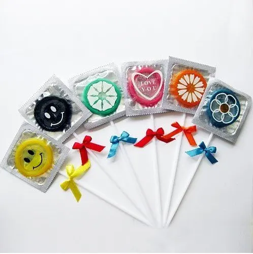 100 Pcs Condom condoms semi permeable condom lollipops candy free