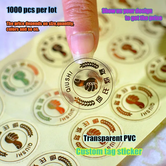 Diy custom pvc sticker transparent logo printingin Stickers from Home
