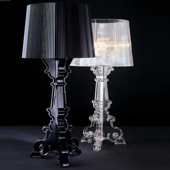 

Nordic Table Lamp Transparent Bedside Lamp LED Crystal Bedroom Nightstand Lamp Living Room Art Deco Plastic Lampshade