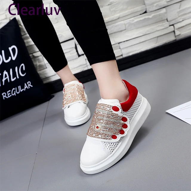 

Women's Platform Shoes Sneakers 2019 Spring Hook Loop Female Shoes Thick Platform Sneakers For Woman Chaussure Femme 41 C0041